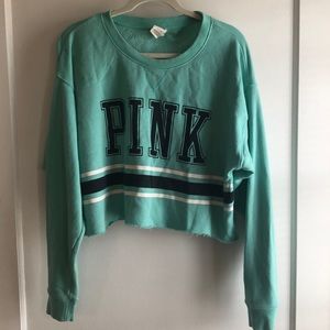 PINK cropped pullover sweatshirt